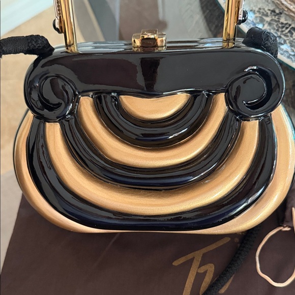 Timmy Woods Black and Gold Small Bag - Picture 7 of 9